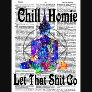 Buddah Meditation Flower Dictionary Art Print